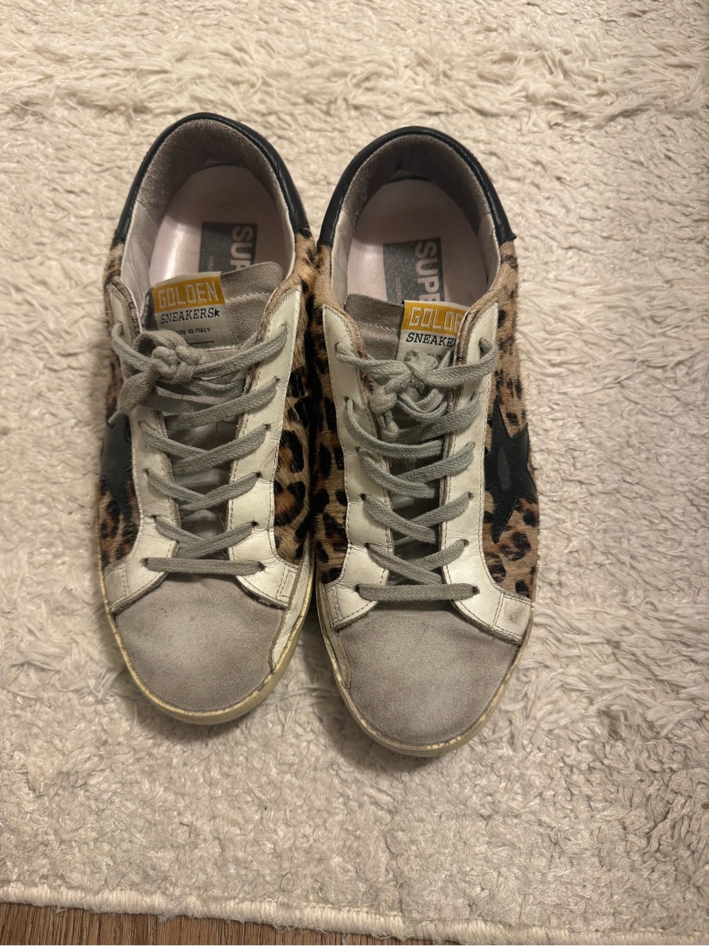 Golden Goose leopard superstar sneakers